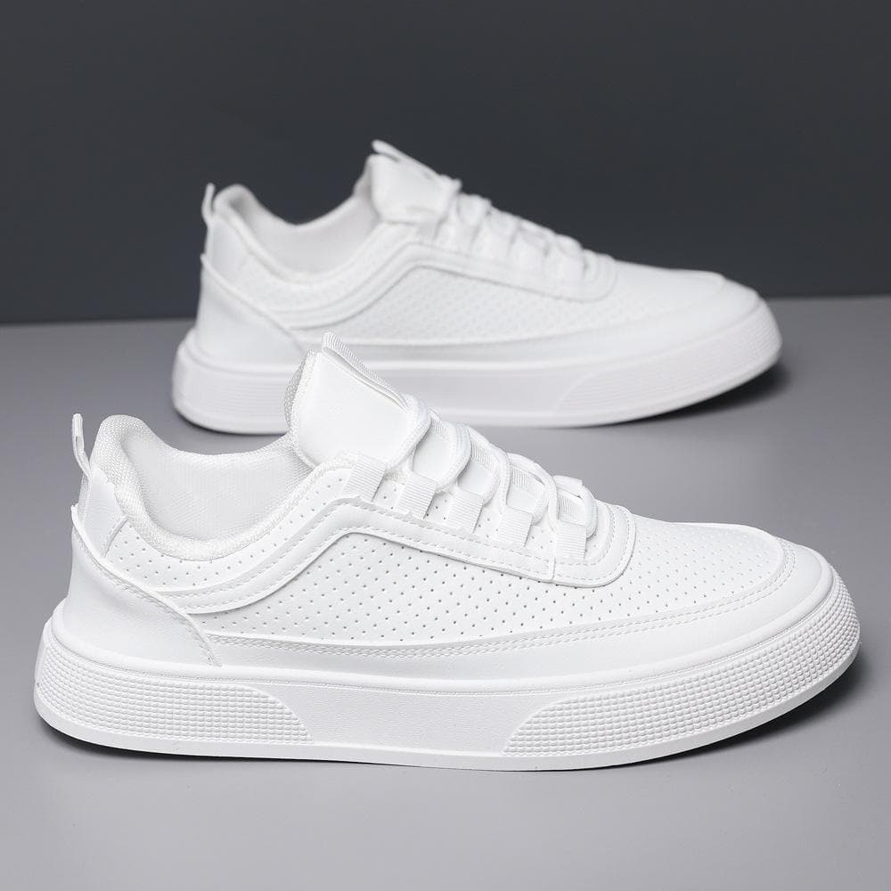 Tênis de Plataforma Respiráveis Masculinos Calçados Esportivos Casuais de Moda cm branco