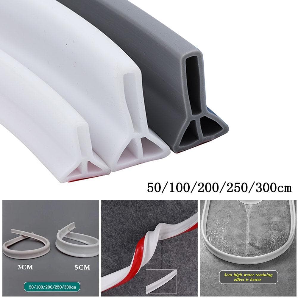 Barreira de água selo tira chuveiro silicone água stopper 1pcs 30/50mm altura novo branco