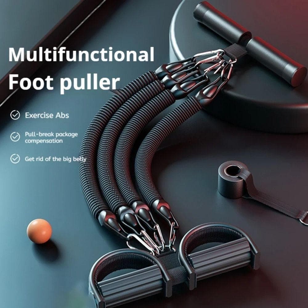 Treinador de Puxar com Pedal e Abdominal 2/3/4 Fios Emagrecimento Abdominal 50/75/100 Libras Corda de Tensão com Pedal Multifuncional Resistente