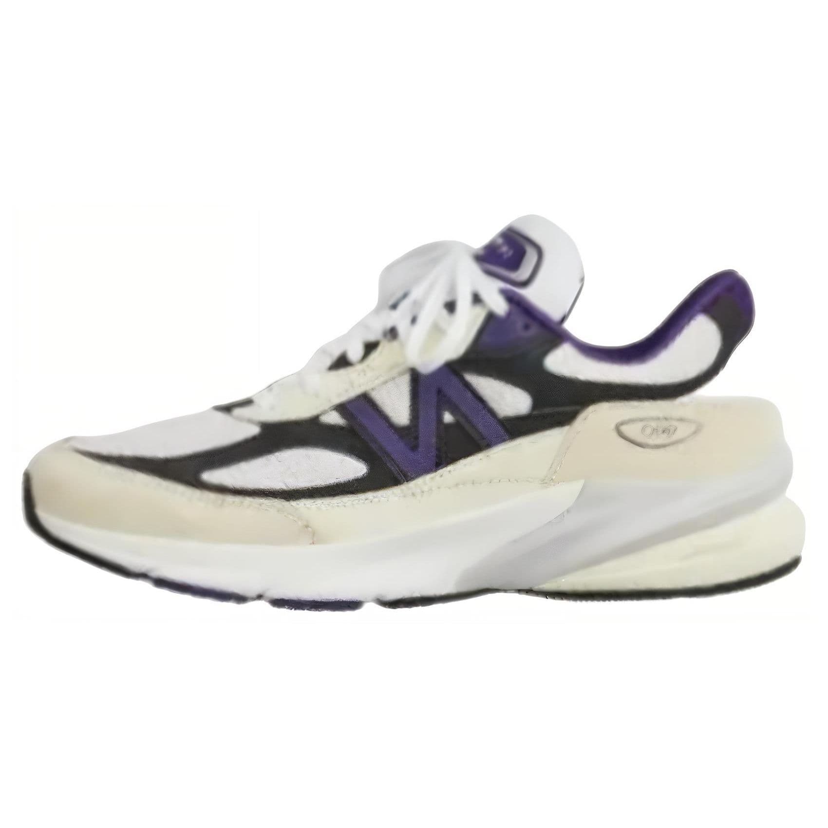 Teddy Santis x New Balance 990v6 Feito nos EUA Branco Preto Ameixa Tênis Masculinos Phantom U990WB6 cm