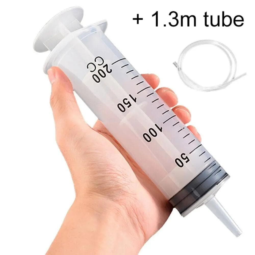 1 peça 150ml-500ml Seringa de Grande Capacidade Seringas Bomba Reutilizável Medição 1.3m Tubo Alimentação Tinta Seringa Grande Nutriente
