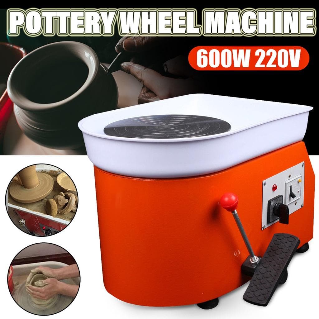 Máquina elétrica para roda de cerâmica, 600w, 220v, 25cm, ferramenta de modelagem de cerâmica com controle de pedal, arte em cerâmica, molde de