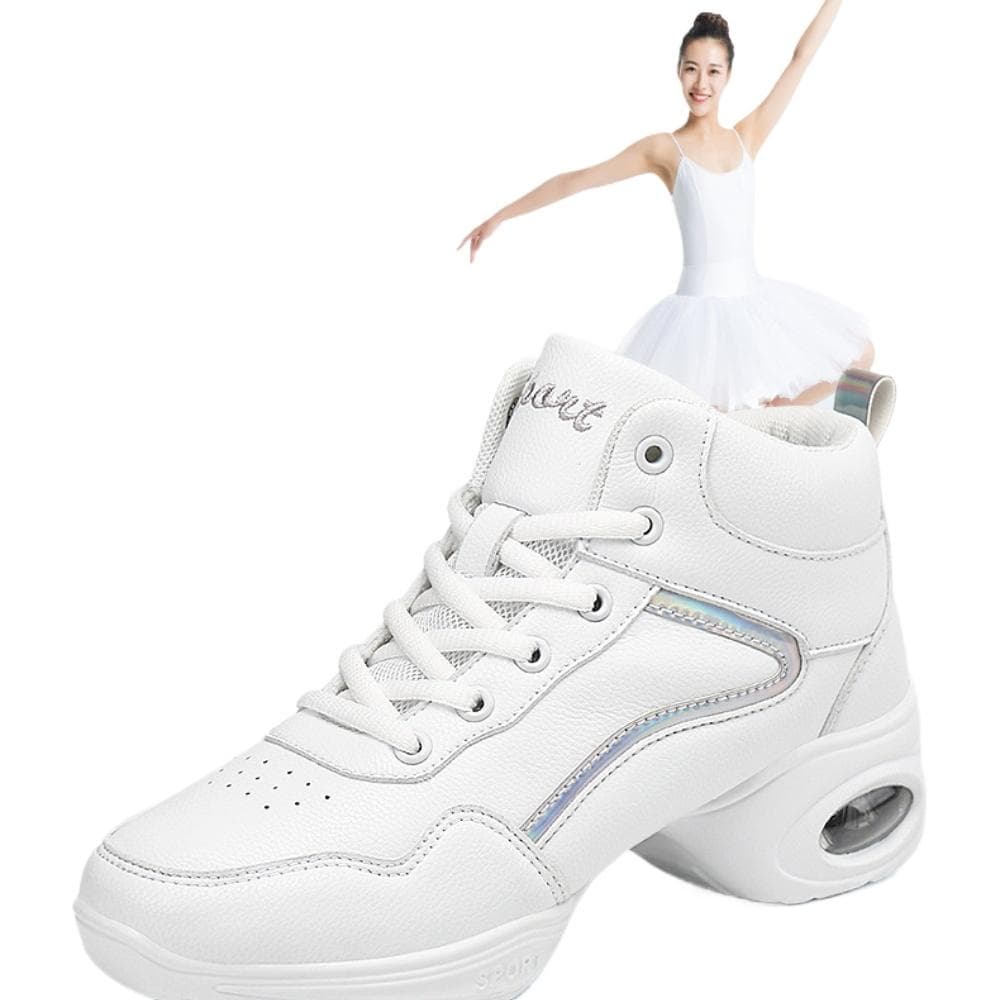Tênis de Dança da Moda para Mulheres Sola Dividida Tênis de Cadarço Plataforma para Aumentar a Altura Tênis Antiderrapantes Jazz Zapatillas De