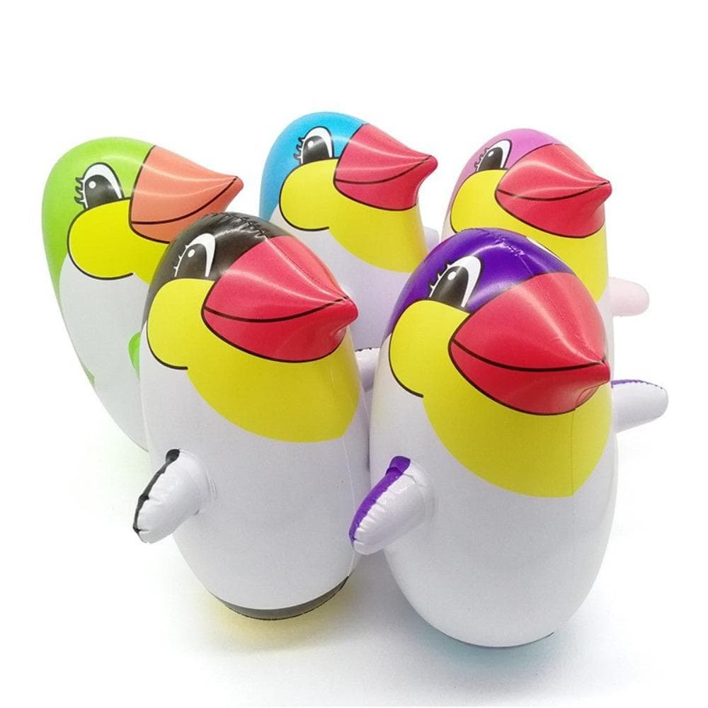 Copo de Enchimento Espessado Desenho Animado Pinguim Brinquedos Infláveis Crianças 36cm azul