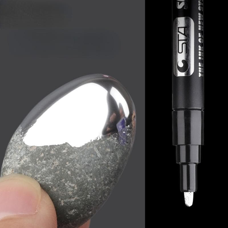 Caneta de pintura prateada espelhada para galvanoplastia, reparo manual, metal cromado, à prova d'água, pneu, cerâmica, manual, faça você mesmo,