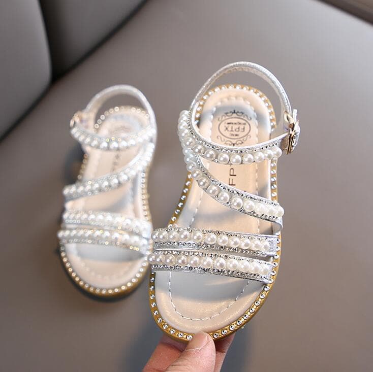Sandálias de menina verão moda crianças bebê meninas bling strass princesa sandálias únicas para sapatos de menina grande cm branco