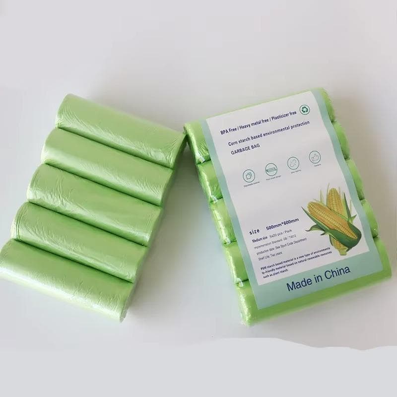 100Pcs Sacos de Lixo Biodegradáveis Classificados Descartáveis Limpeza Cozinha Amido Sacos de Lixo Degradáveis Ambiental preto