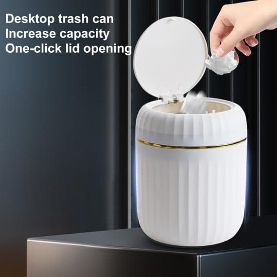 Lixeira de Mesa com Tampa Tipo Pressão Grande Capacidade Fácil de Limpar Design Antiderrapante Tamanho Compacto Lixeira verde