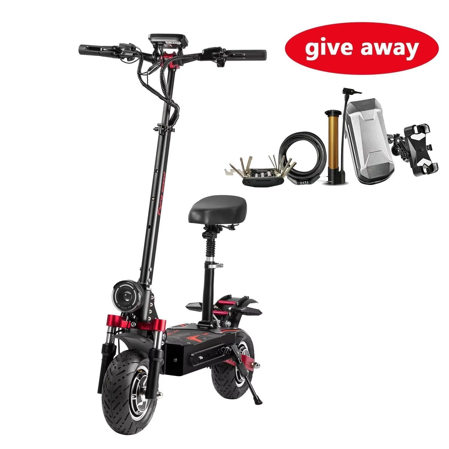 Patinete elétrico Boyuda Q7Pro Max, motor duplo de 3200W, bateria de 52V28AH, controle por aplicativo e pneus silenciosos, ativação NFC, modelo