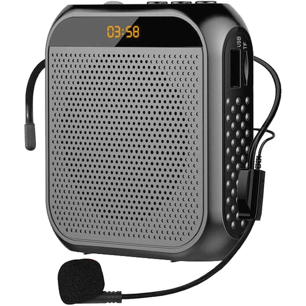 Amplificador de voz portátil para professores, 2200mAh amplificador pessoal recarregável microfone sistema PA fone de ouvido microfone com