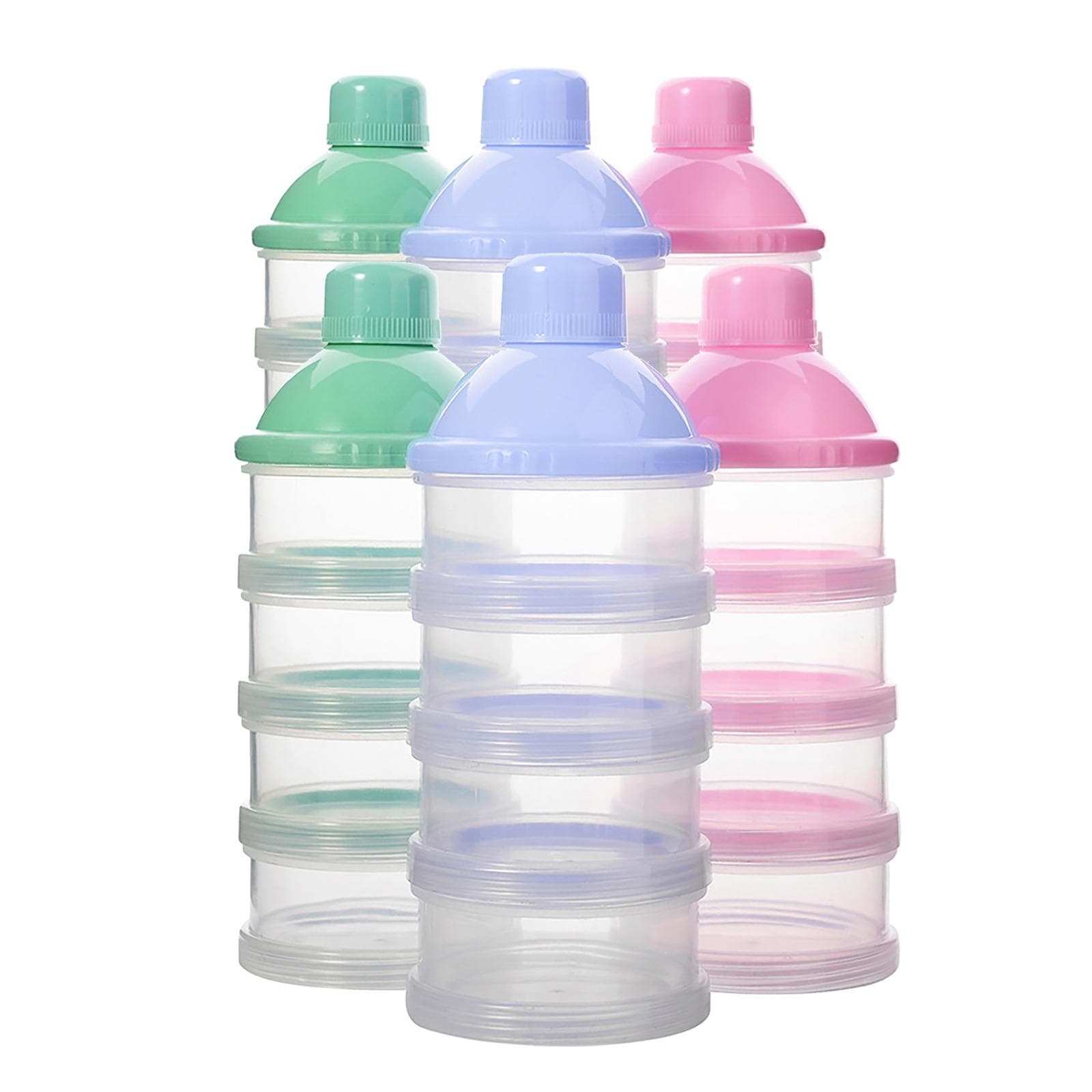 Dispensador de fórmula infantil com 4/5 seções separadas, caixa de armazenamento de alimentos para bebês, recipiente à prova de vazamentos para