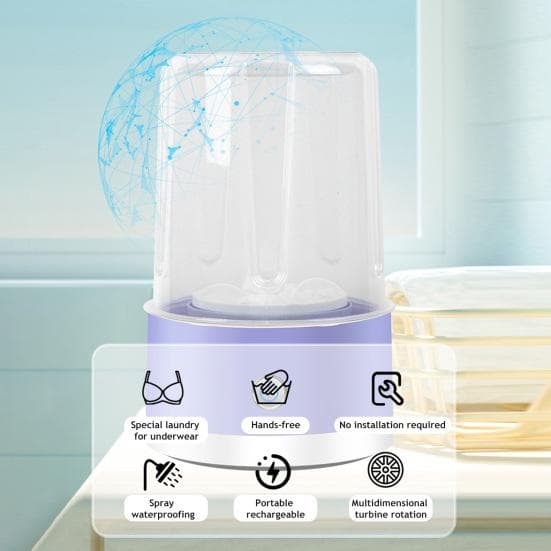 Mini Máquina de Lavar Portátil Carregamento Sem Fio Copo para Lavar Roupa Íntima Limpeza Automática Mãos Livres Máquina de Lavar para Viagem Uso
