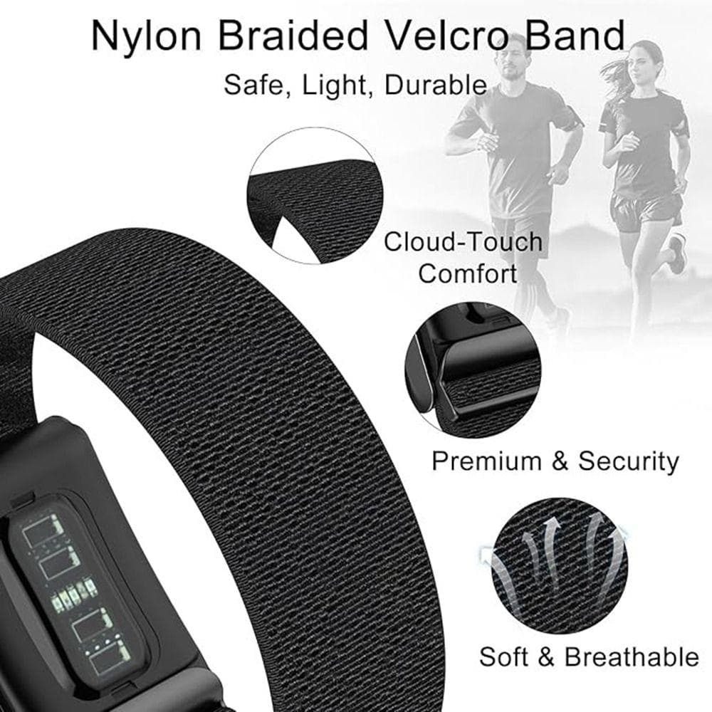 Faixa Elástica Ajustável para Bíceps de Reposição Respirável Nylon Esportiva Tricotada Aconchegante para Whoop 5.0 One/Peak/Life(MG)