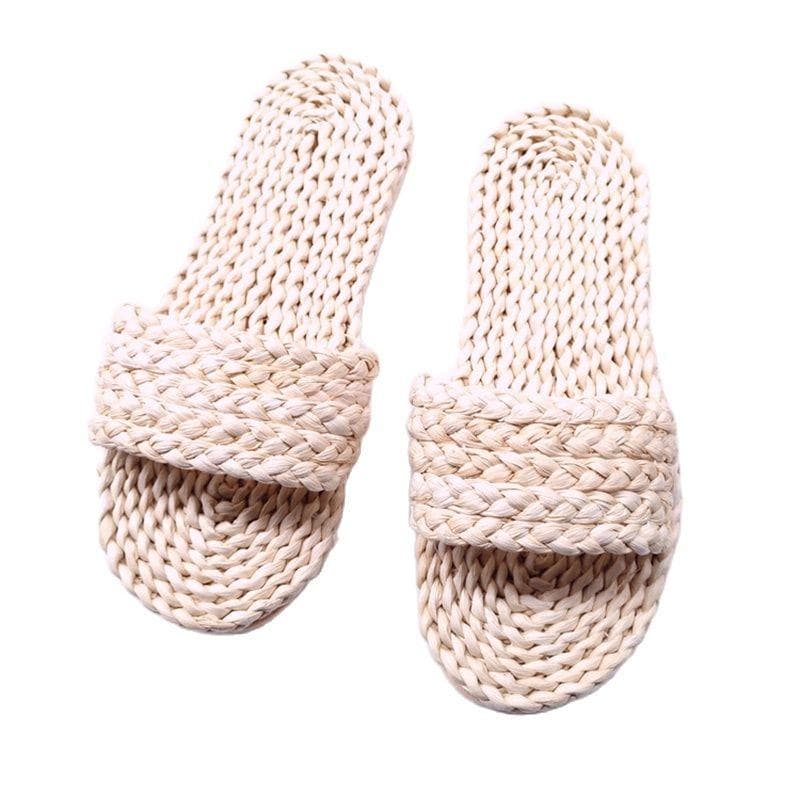 Chinelos de palha feitos à mão para mulheres, chinelos de palha unissex, sapatos para casa, chinelos de palha masculinos feitos à mão, sapatos de