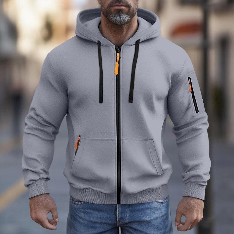 Men's Hoodie Full Zip Hoodie Fleece Hoodie Tactical Hoodie Black White Army Green Red Burgundy Hooded cm