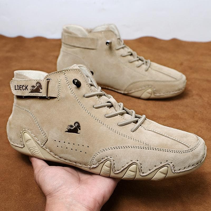 LDECK tamanho grande polvo sapatos masculinos cano alto sapatos esportivos e casuais masculinos e femininos top couro botas Martin cm