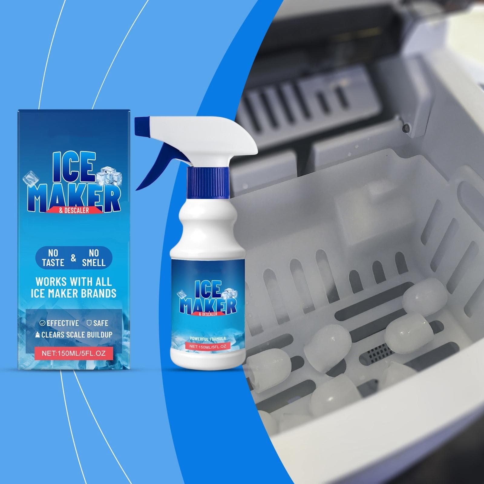 Limpador de Máquina de Gelo Fabricante Descalcificador Seguro Solução Limpadora de Máquina de Gelo 150ml