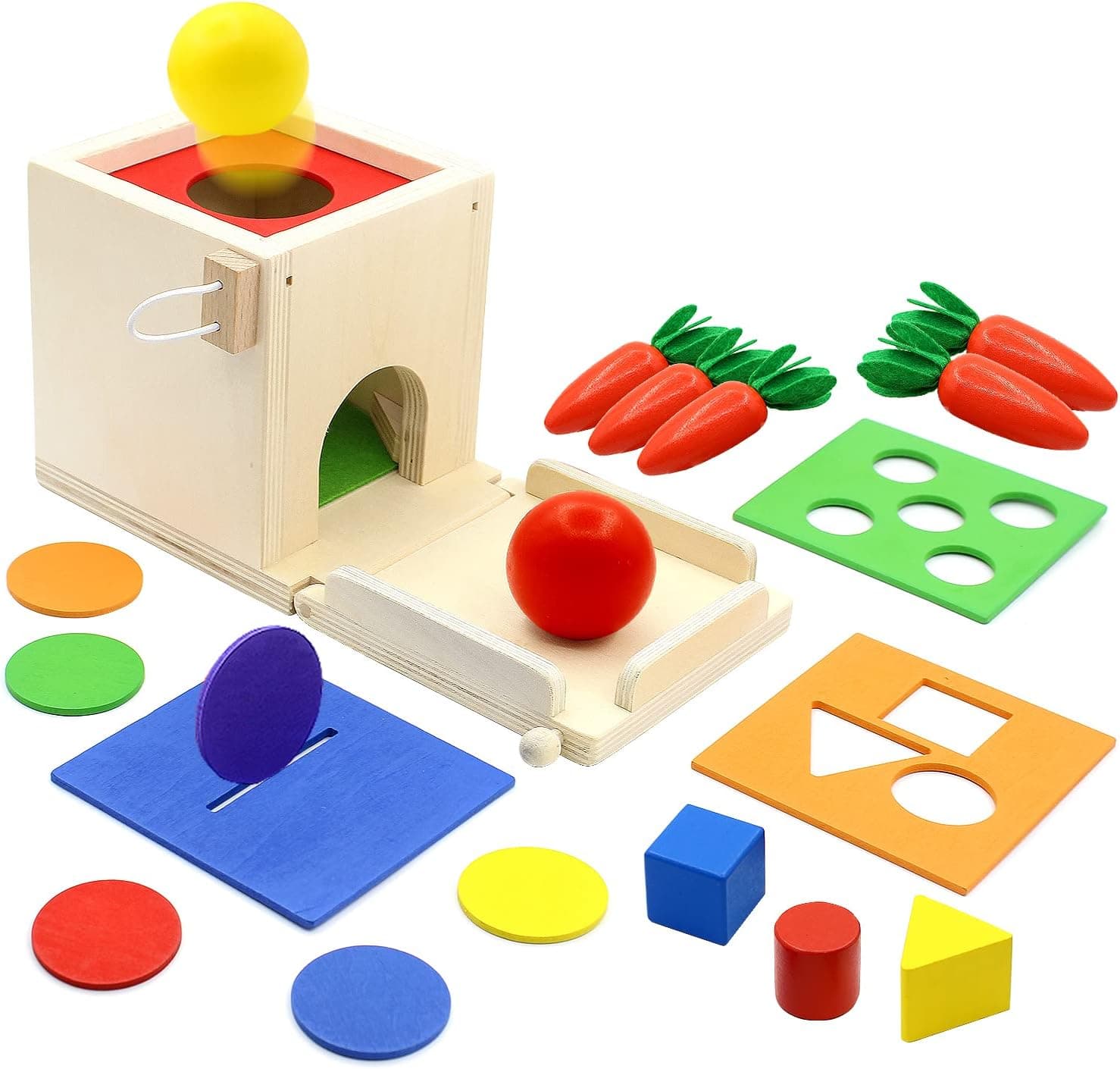 Montessori Toys Play Kit Sorting & Matching Toys Coin Ball Box Multi-função Stick Pull Rabanete Jogo Bebê Aprendizagem Brinquedos