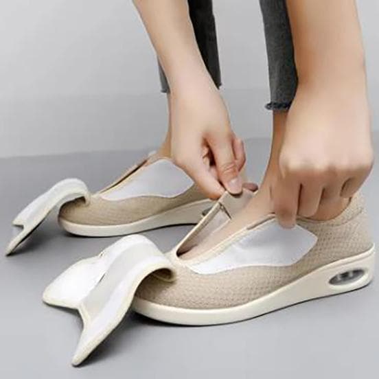 Sapatos ortopédicos casuais para pés largos e inchados, ajuste de eversão do polegar, sapatos macios e confortáveis ​​para diabéticos cm