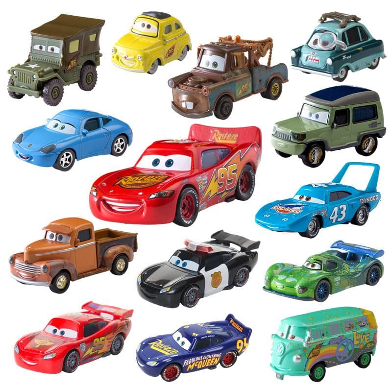 Brinquedo de carro Pixar Relâmpago McQueen Jackson Storm Mate Sally Xerife 1:Presente de Natal para Menino em Metal Fundido Liga 55