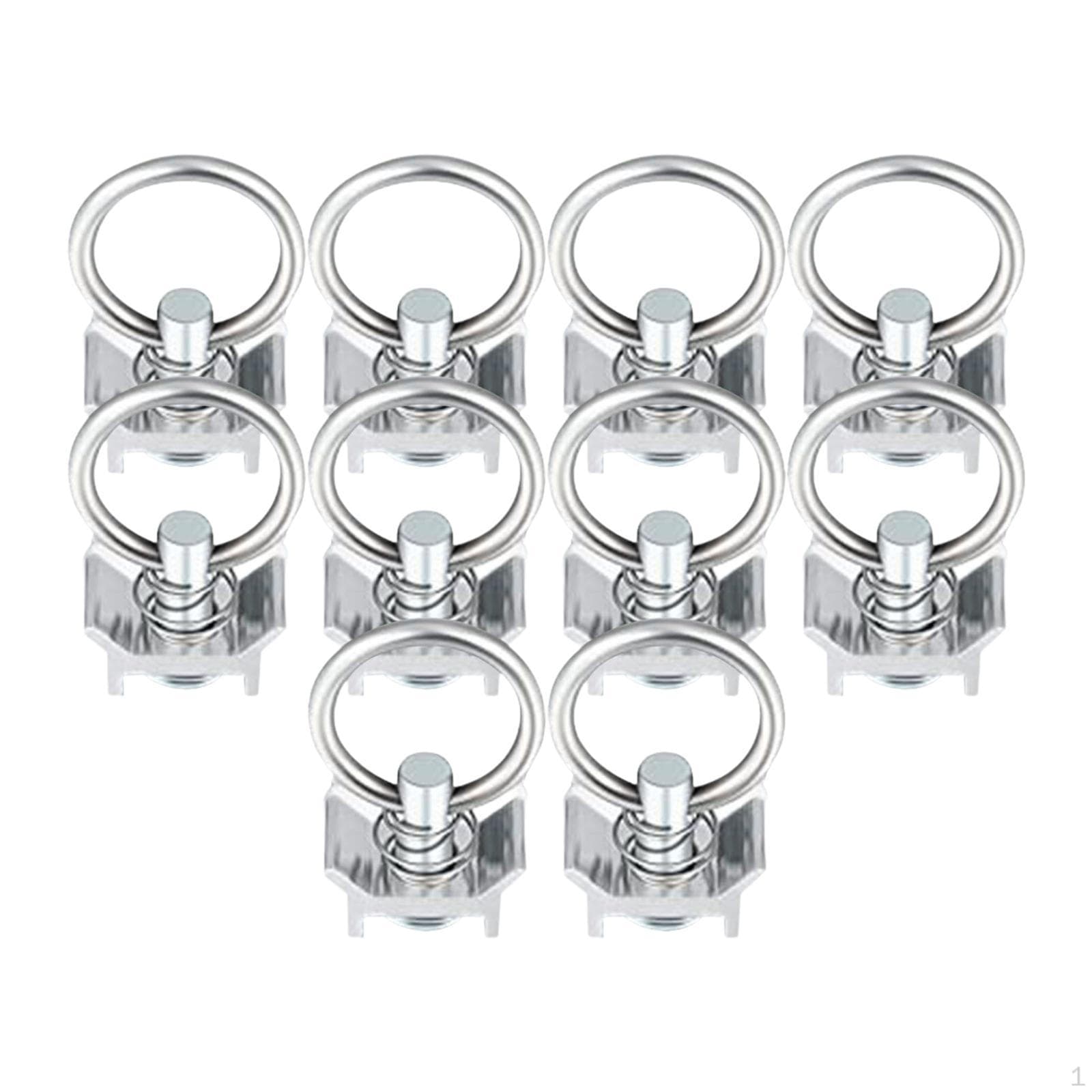 10 Peças Encaixe Único com Pino L Track, com Argola Redonda Multifuncional Resistente Suporte Controle de Carga