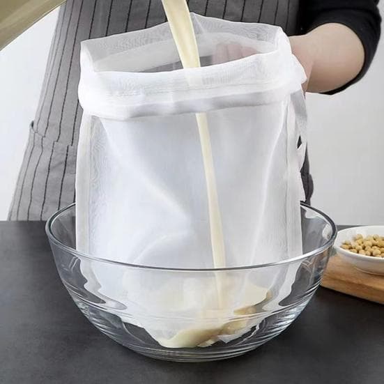 Saco de leite de nozes 3 peças para coar sacos de gaze reutilizáveis sacos de filtro de malha fina para cozinhar, assar, fazer sucos, fazer queijo,