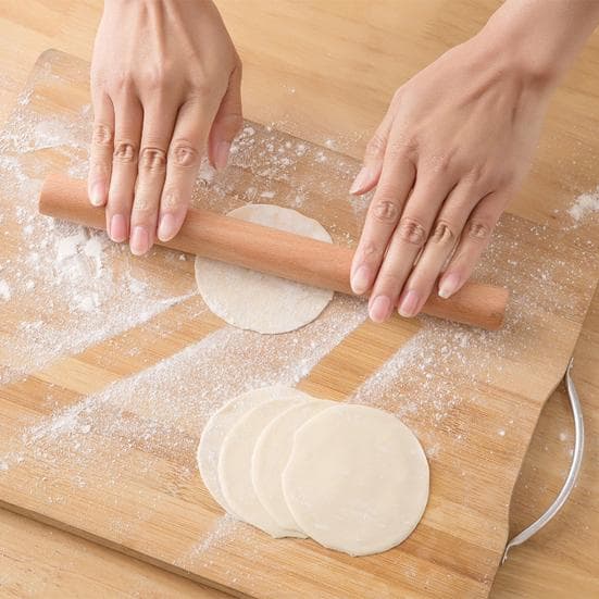 Rolo de Amassar Design Ergonômico Madeira de Faia Rolo de Amassar para Massa Pastelaria Cozinhar Bolinho Noodle Maker Ferramenta de Cozinha