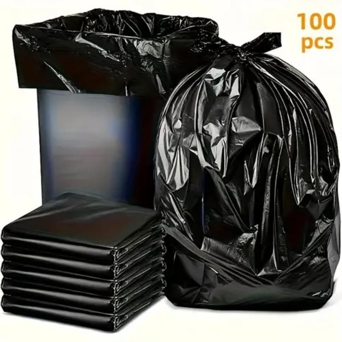 Saco de Lixo Grande, À Prova de Vazamentos, Adequado para Uso Doméstico, Escritório, Cozinha, Banheiro e Exterior, Multiuso, Solução de Limpeza,