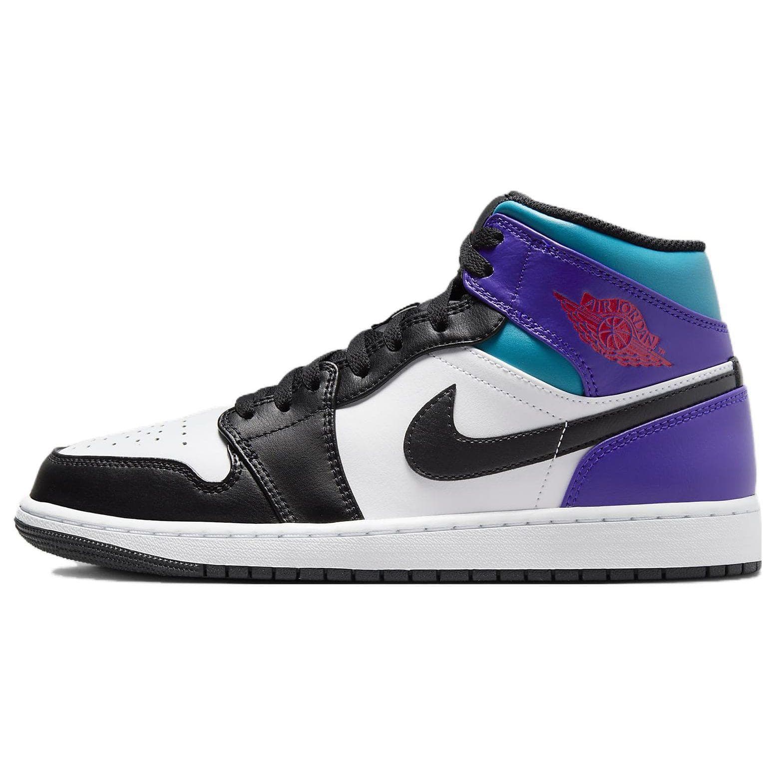 Tênis Masculino Air Jordan 1 Mid Aqua Branco Roxo Corte Tropical-Twist DQ8426-154 cm