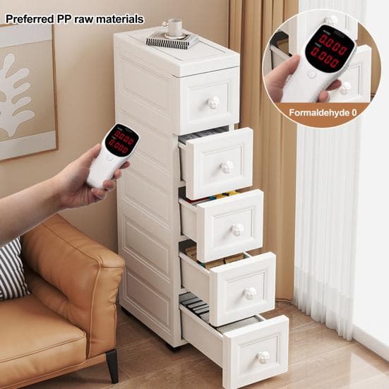 Armário de Armazenamento Estreito Multi-Nível Alto Estreito com Rodas Gavetas Organizador Multi-Gaveta com Rodinhas