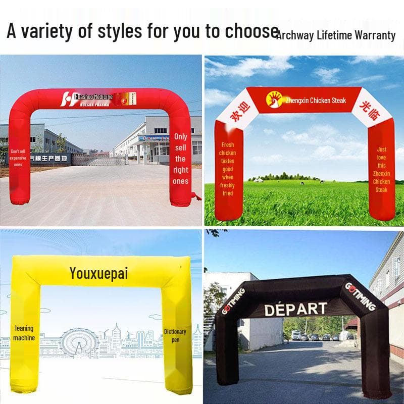 Arco Inflável Quadrado para Inaugurações de Lojas - Portal Arco-Íris com Válvula de Ar Personalizada e Design com Tinta Spray