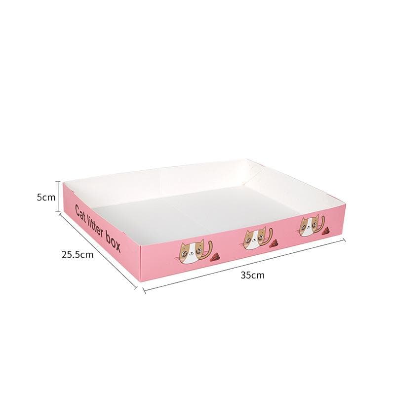 Caixa de areia descartável dobrável para gatos, recipiente para areia de animais de estimação, banheiro de viagem para gatinhos, antirrespingo, à
