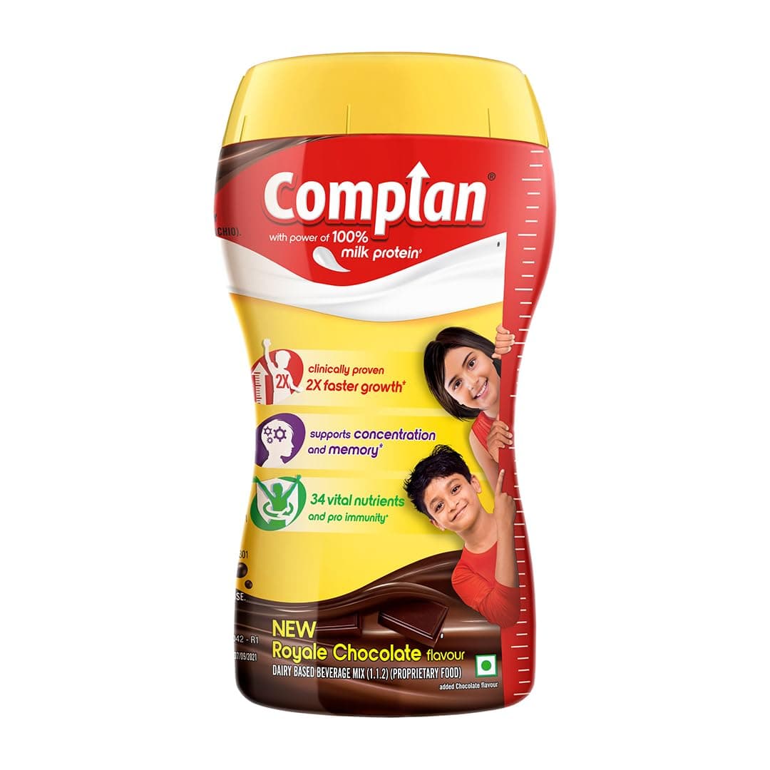 Complan Royale Chocolate Pó para Bebida Nutricional para Crianças Pote de 500g com Proteína e 34 Nutrientes Vitais