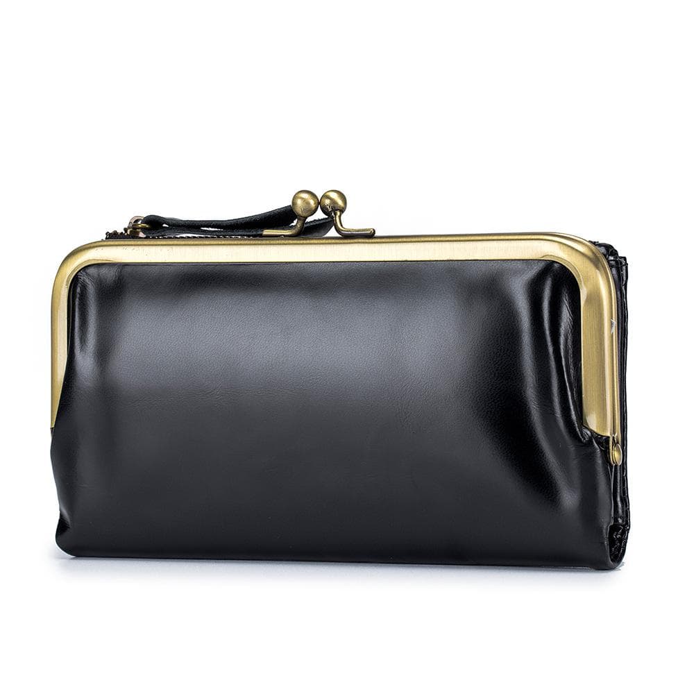 Nova carteira longa multifuncional de estilo japonês para mulheres, couro macio, porta-moedas, bolsa com fecho de metal, carteira de grande