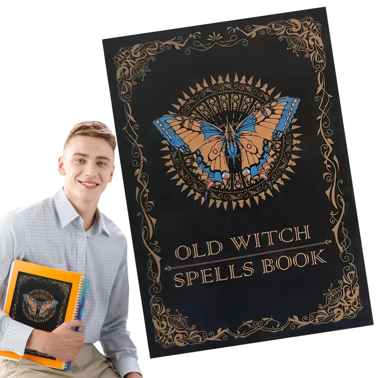 Livro de Feitiços de Bruxa Velha Diário Vintage Caderno Presente de Natal Halloween para Iniciantes Suprimentos Bruxas & Magos Papel Premium