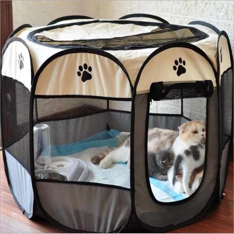 Garra impressão dobrável zip cerca jogo seguro guarda gato cão gaiola cercadinho suprimentos para animais de estimação