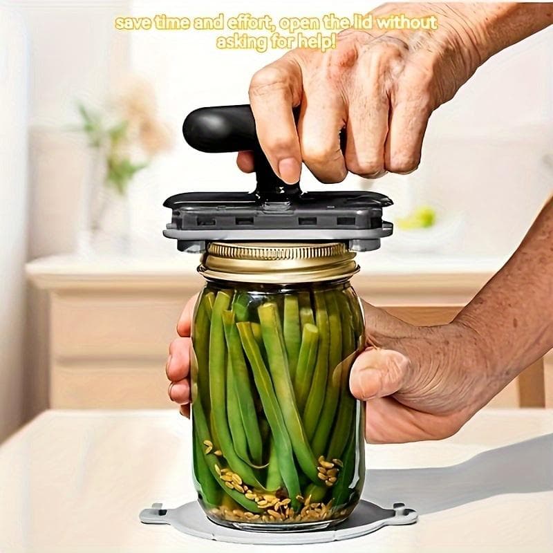 1 peça Abridor Multifuncional Ajustável para Garrafas e Frascos Ferramenta Manual de Cozinha com Empunhadura Fácil, Material ABS Durável, Não