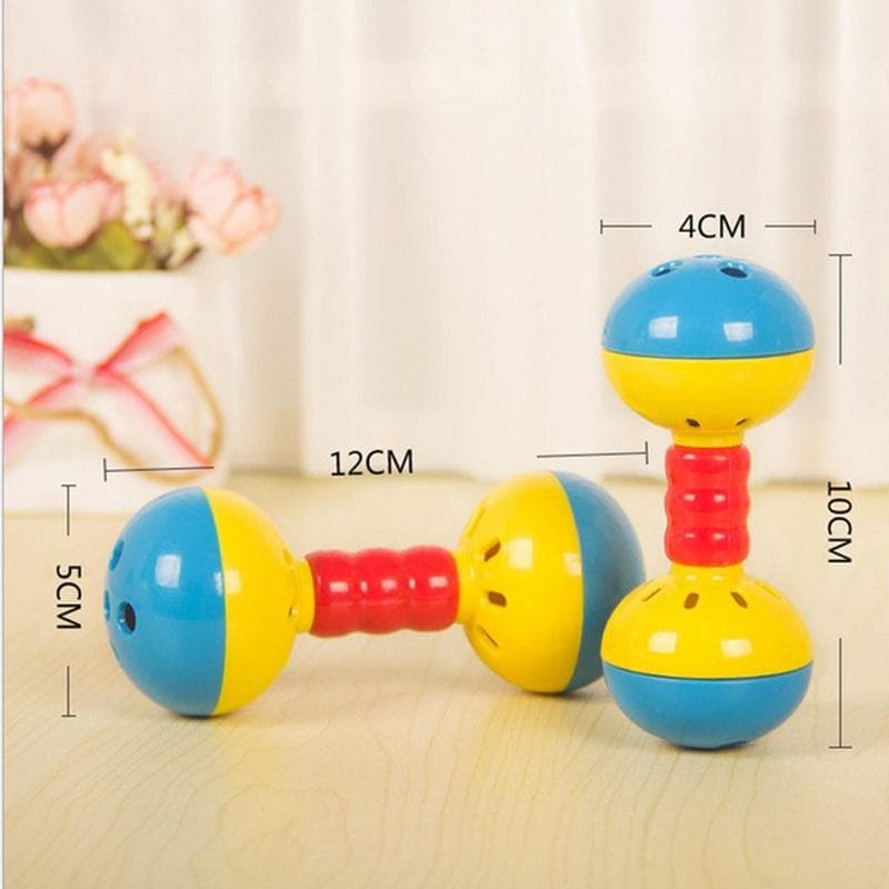 1 Pc Bebê Chocalhos Brinquedos Carrinho De Plástico Cabeça Dupla Música Mão Agitando Educacional Crianças Brinquedos Para Novo