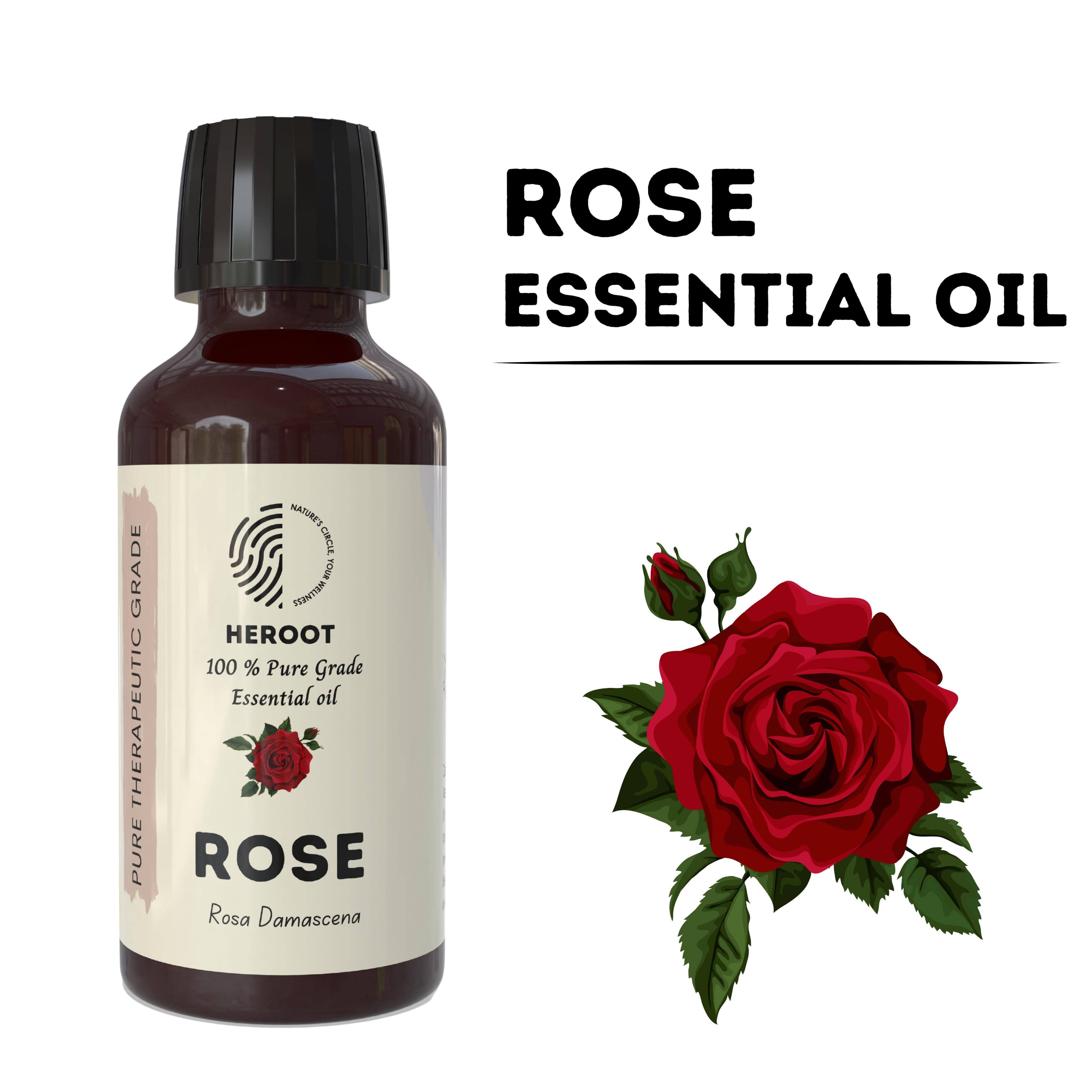 Óleo Essencial de Rosa – Óleo Puro, Aroma Floral Rico, Aroma Natural para Difusor