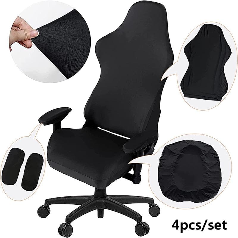Capa elástica para cadeira de jogos, assento extensível para cadeira de couro, computador reclinável, corrida, babados, cadeira gamer luz-cor