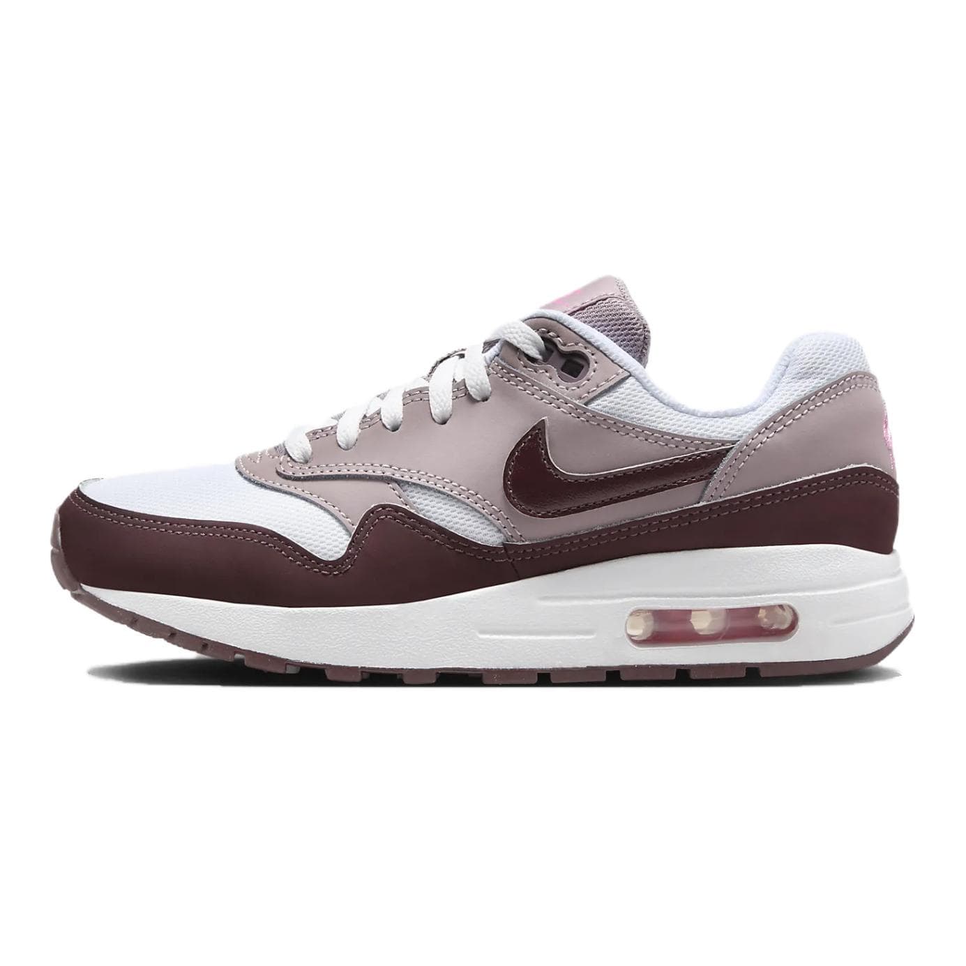 Tênis Nike Air Max 1 GS Light Violet Ore Burgundy Crush Infantil Roxo Branco Rosa-Divertido DZ3307-112 cm