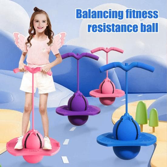 Brinquedo Bolas Saltitantes com Alça para Crianças Adultos Bola Quicante Jogo de Pular para Crianças para Treino de Equilíbrio Fitness Exercício