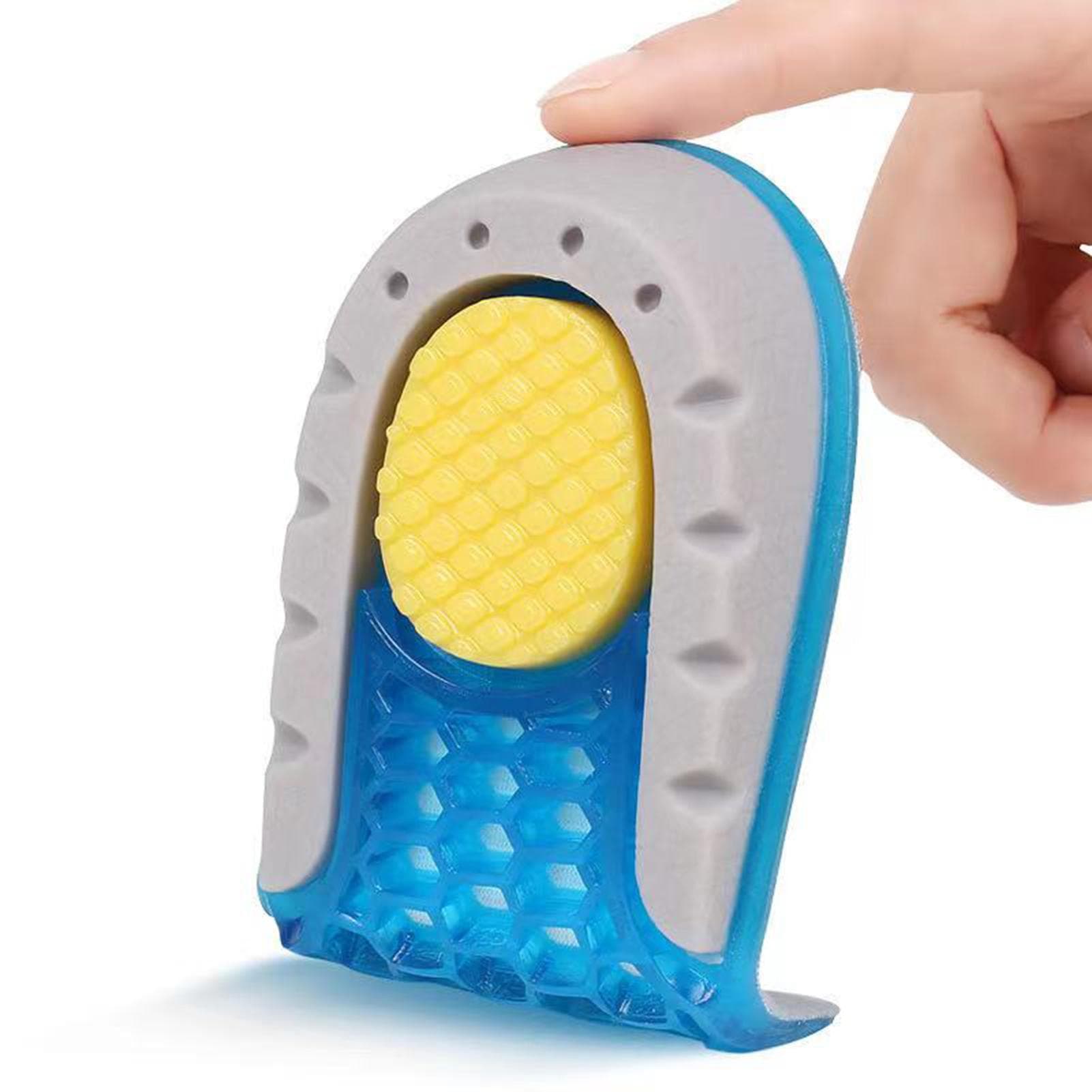 1 par de inserções para elevação do calcanhar, palmilha para aumento de altura, macio, respirável, design invisível, pé de silicone 2.5cm