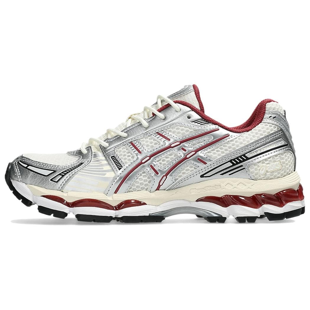 ASICS GEL Kayano 12.1 Resistentes à Abrasão Cano Baixo Casuais para Corrida Unissex Bege Prata Tênis 1203A759-102 cm