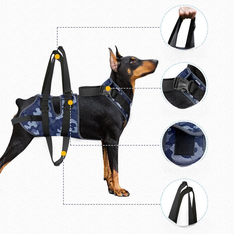 Arnês de elevação para cães para pernas traseiras, suporte ajustável para animais de estimação, suporte para pernas fracas, arnês para