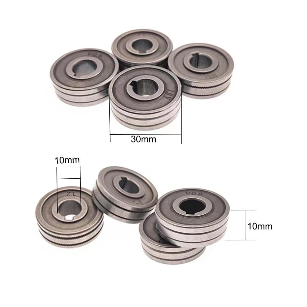 Rolo de alimentação de fio, rolo alimentador de solda vu knurl sulco 0.6mm 0.8mm 1.0mm cabo de fluxo de alumínio de aço mig