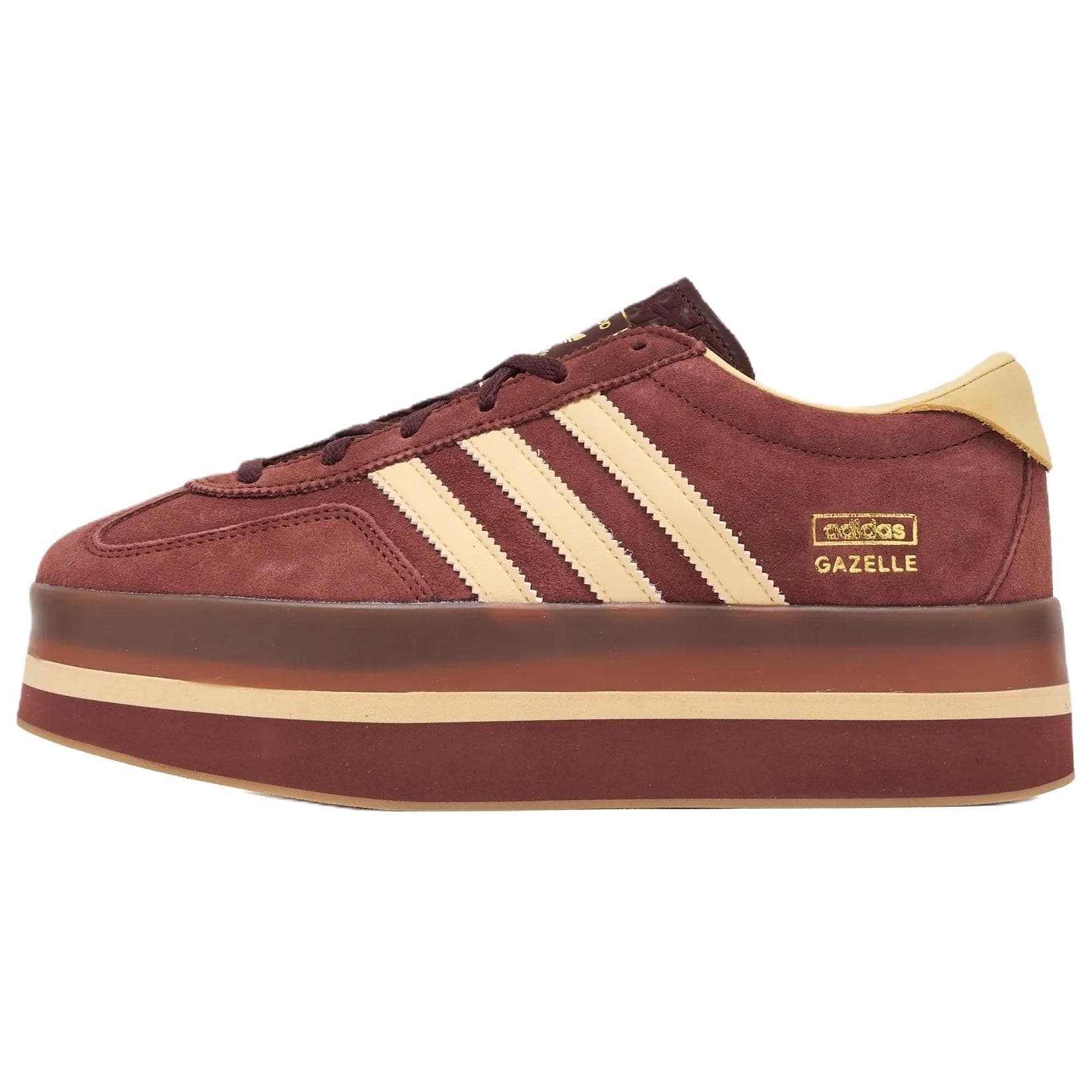 Adidas Originals Gazelle Stack Tênis Confortáveis Macios Tênis Femininos Marrom JS3928 cm