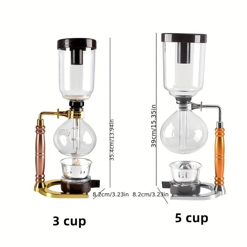 Cafeteira Sifão de Vidro Technica 5 TCA-3 3 Xícaras Sistema de Preparo Profissional Elegante e Durável para Uso Doméstico ou no Escritório