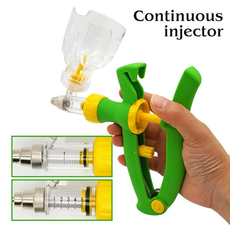 Seringa Veterinária Automática Contínua de 2/5ml Com Agulhas Injeção Animal Ajustável Vacina Suprimentos para Injetor de Granja Avícola
