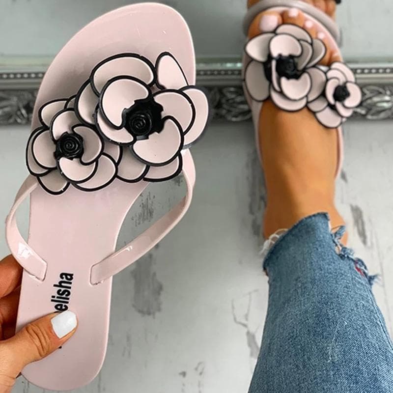 Novas sandálias femininas de camélia, chinelos da moda para áreas internas e externas, praia, verão, novos calçados casuais para casa cm preto
